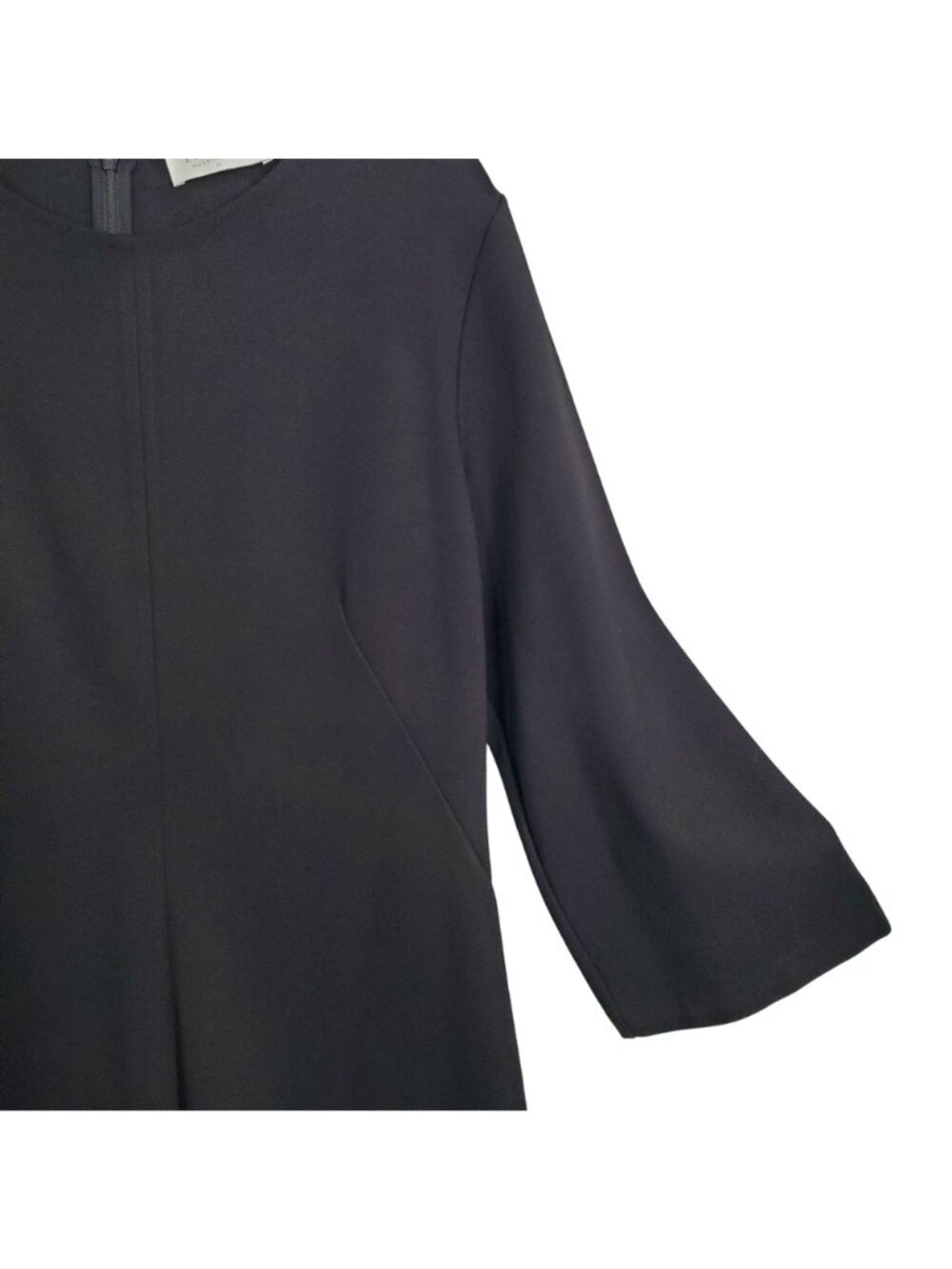 Everlane Size 14 Dress Ponte Knit The Long Sleeve Shift Minimalist Capsule Black - Picture 9 of 10